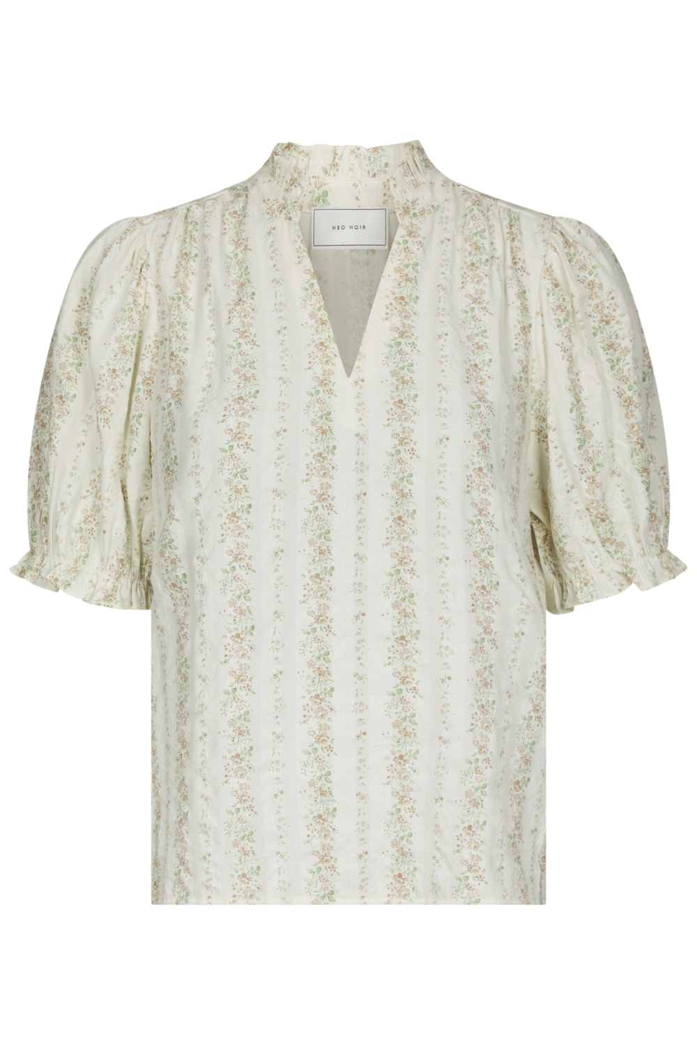 Odesa Floral Stripe Blouse - Creme
