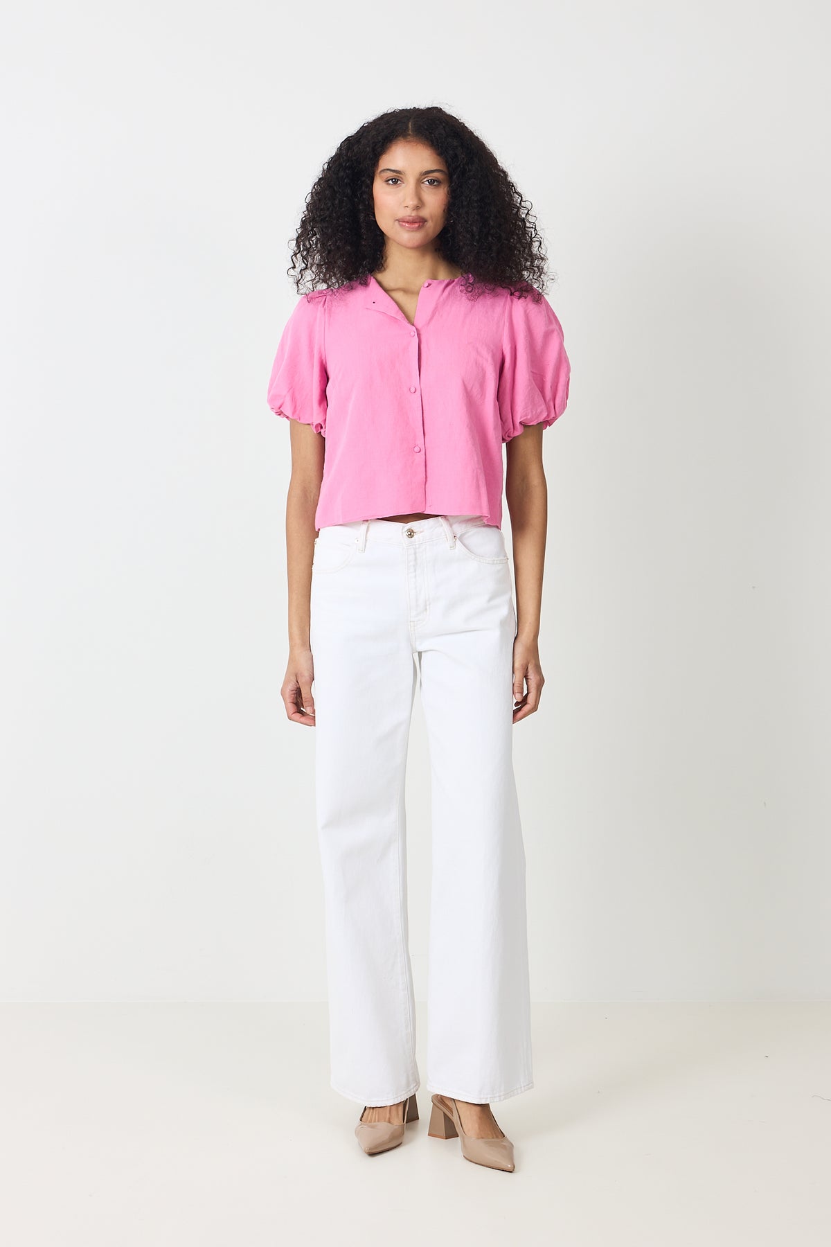 Moisa Linen Blouse - Pink