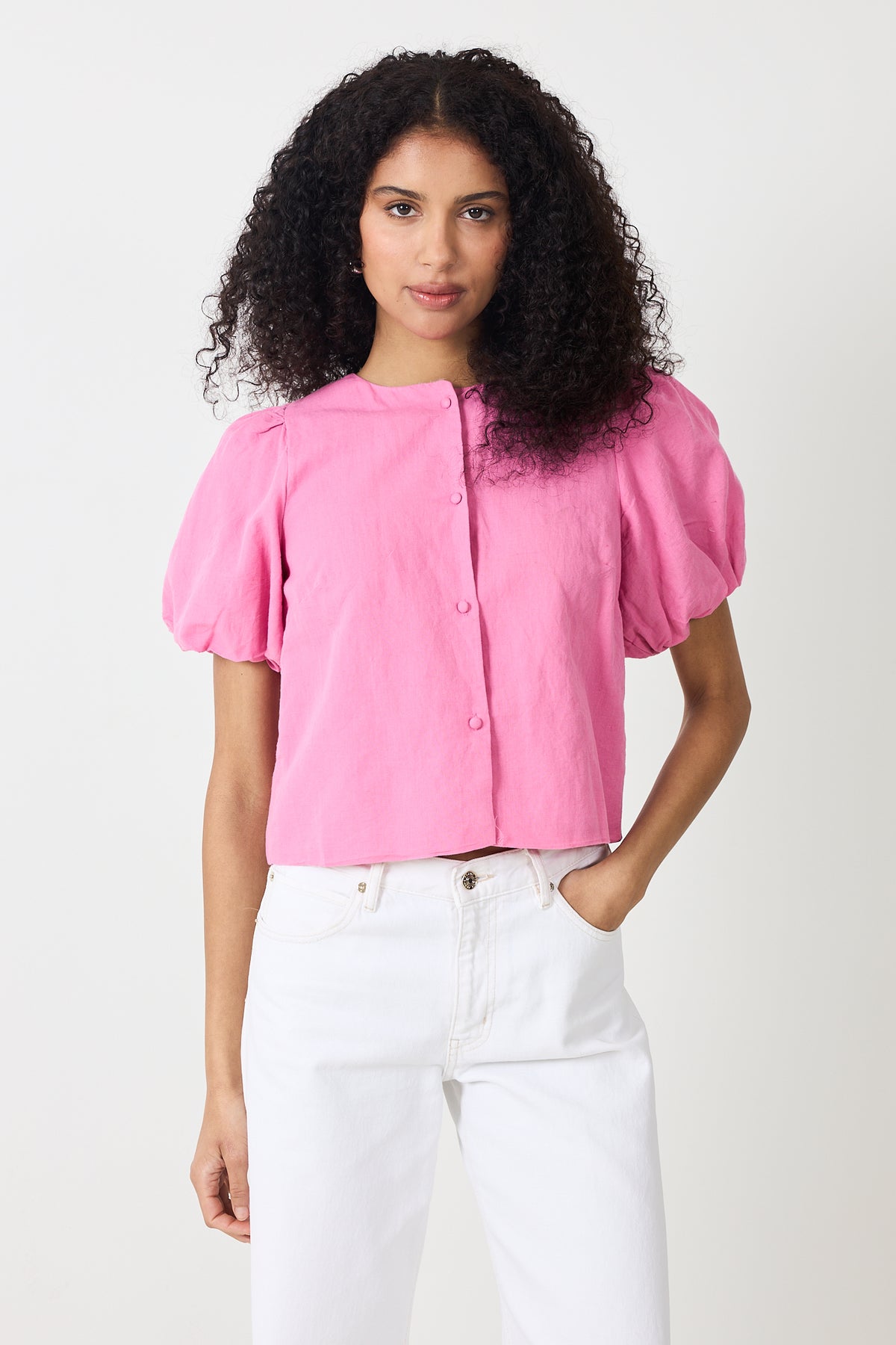 Moisa Linen Blouse - Pink
