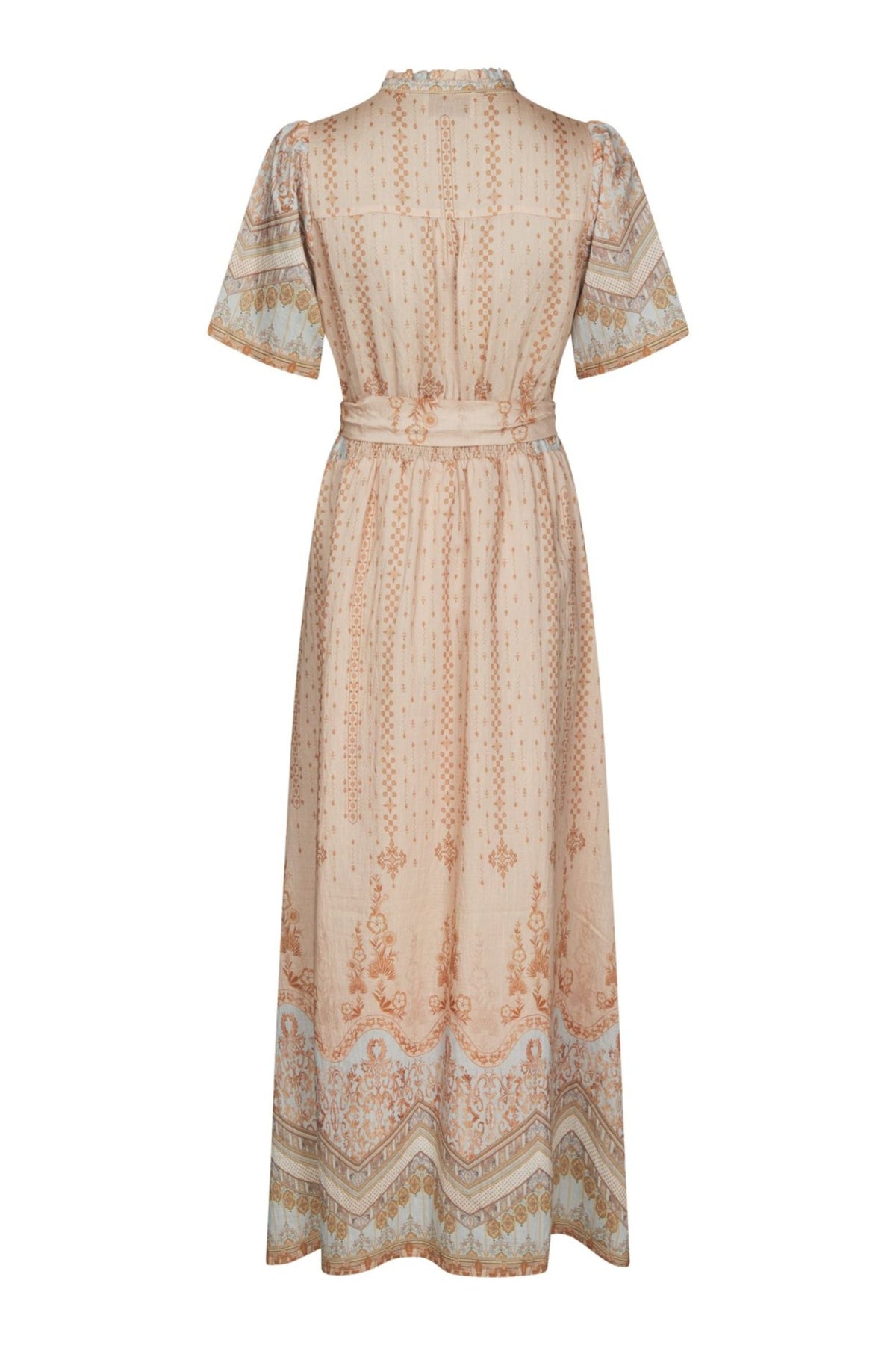 Moviana Flower Border Dress - Flower Peach