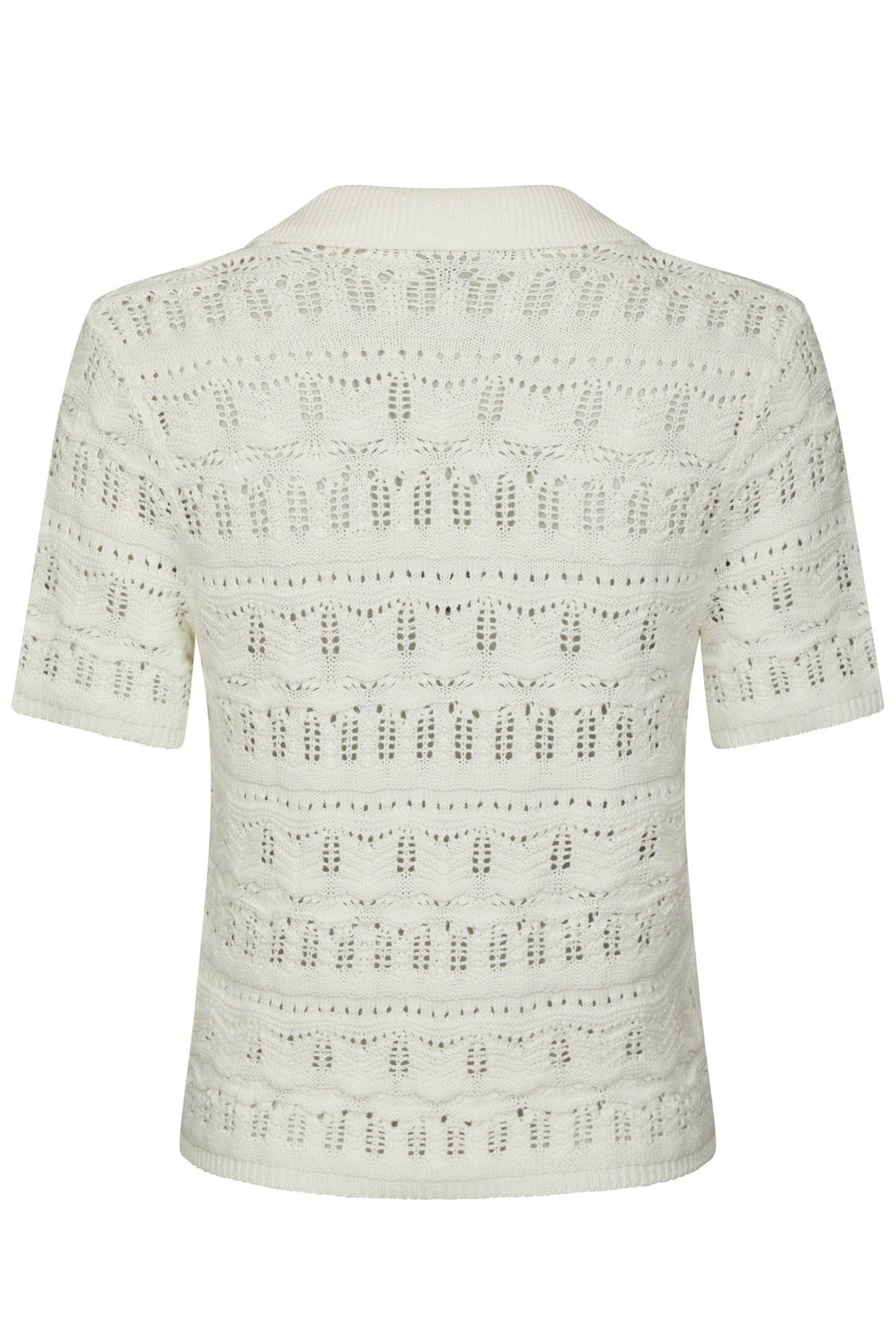 Marisini Stitch Polo Knit Top - Off White