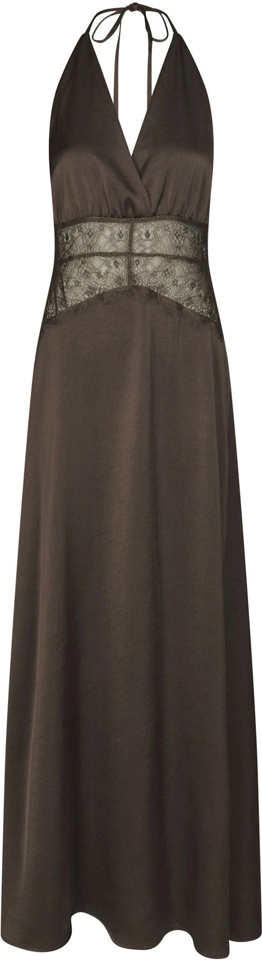 Jasine Heavy Sateen Dress - Dark Brown