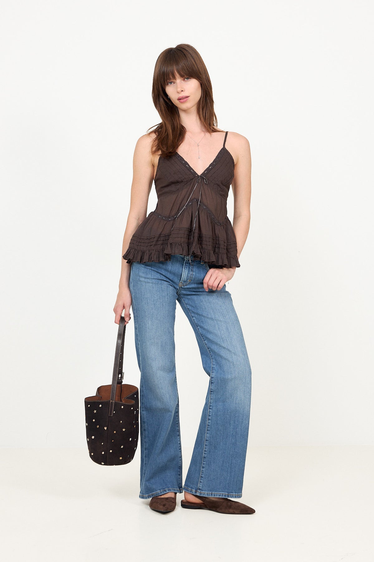 Elvena S Voile Top - Dark Brown