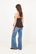 Elvena S Voile Top - Dark Brown