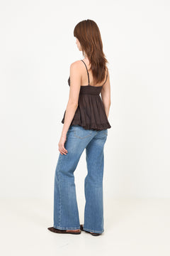 Elvena S Voile Top - Dark Brown