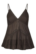 Elvena S Voile Top - Dark Brown