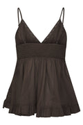 Elvena S Voile Top - Dark Brown