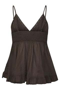 Elvena S Voile Top - Dark Brown