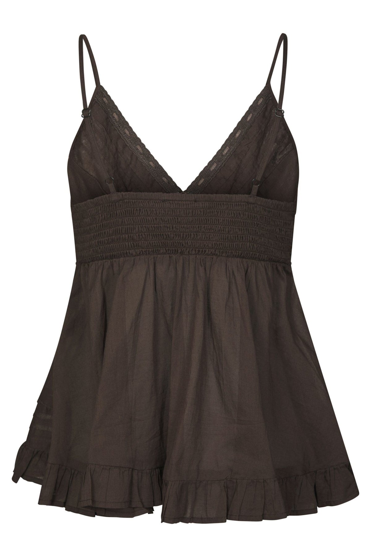 Elvena S Voile Top - Dark Brown