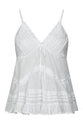 Elvena S Voile Top - White
