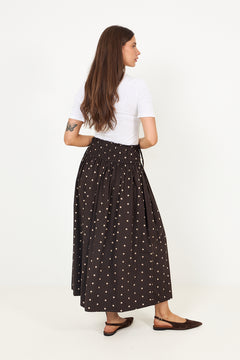 Lillie Dot Skirt - Dark Brown