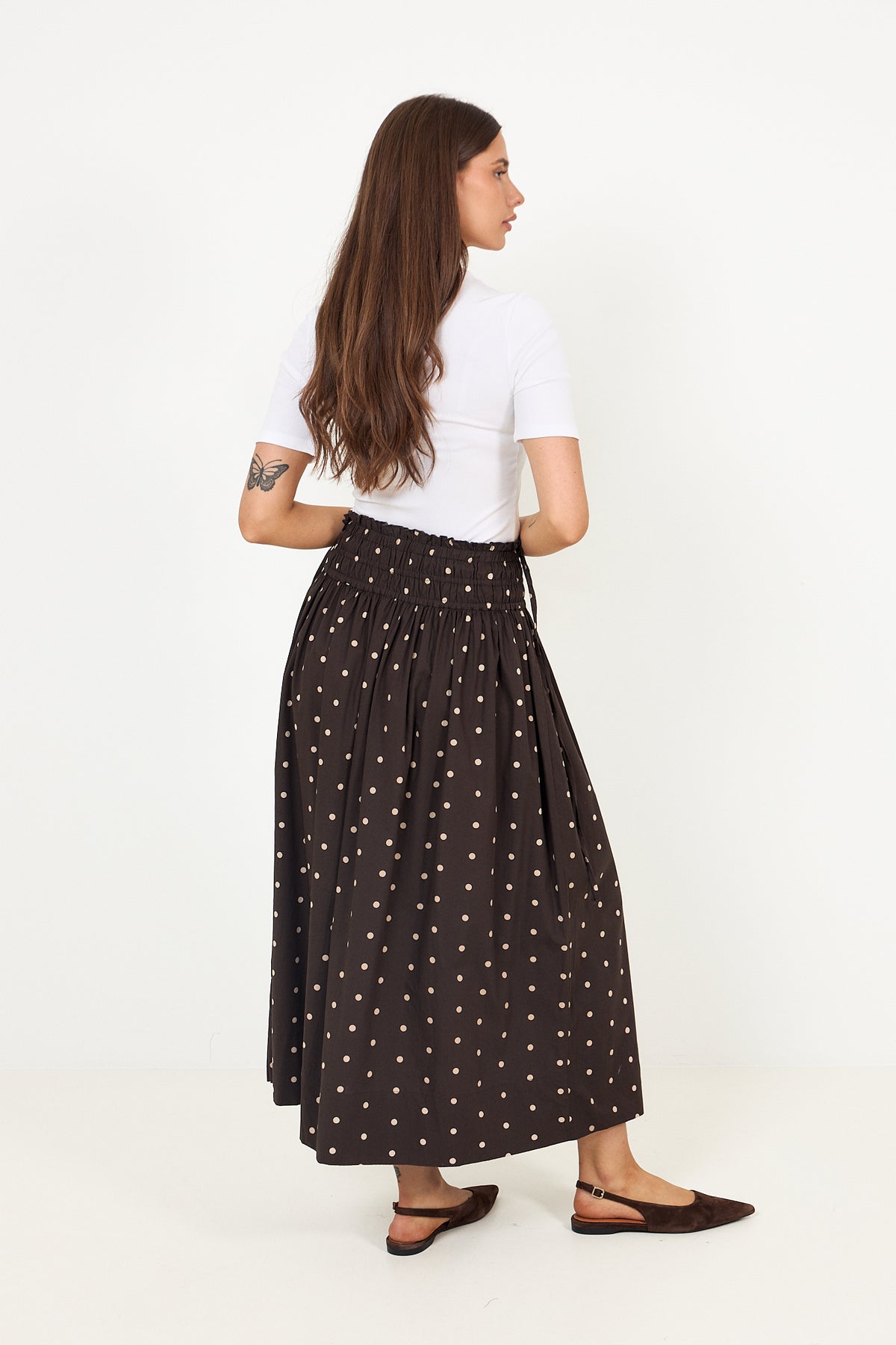 Lillie Dot Skirt - Dark Brown