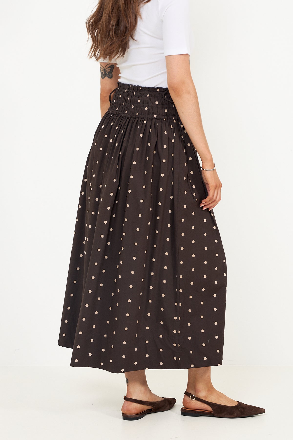 Lillie Dot Skirt - Dark Brown