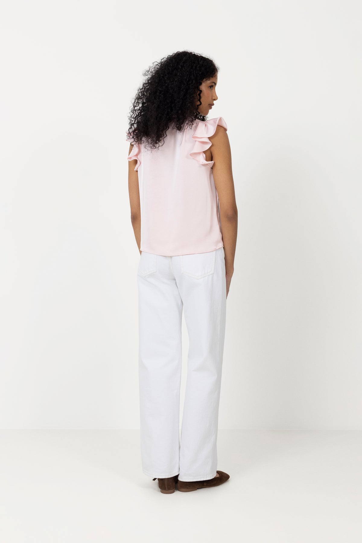 Stella Heavy Sateen Blouse - Light Pink