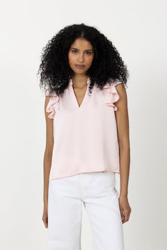 Stella Heavy Sateen Blouse - Light Pink