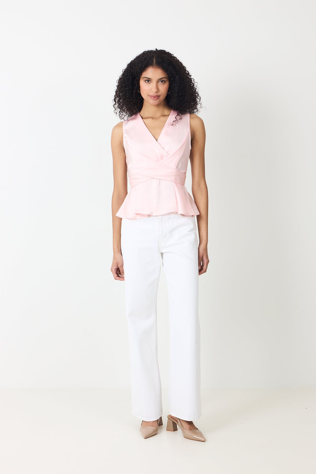 Risetta Heavy Sateen Top - Light Pink
