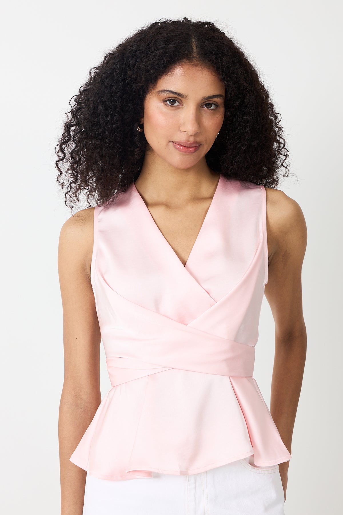 Risetta Heavy Sateen Top - Light Pink