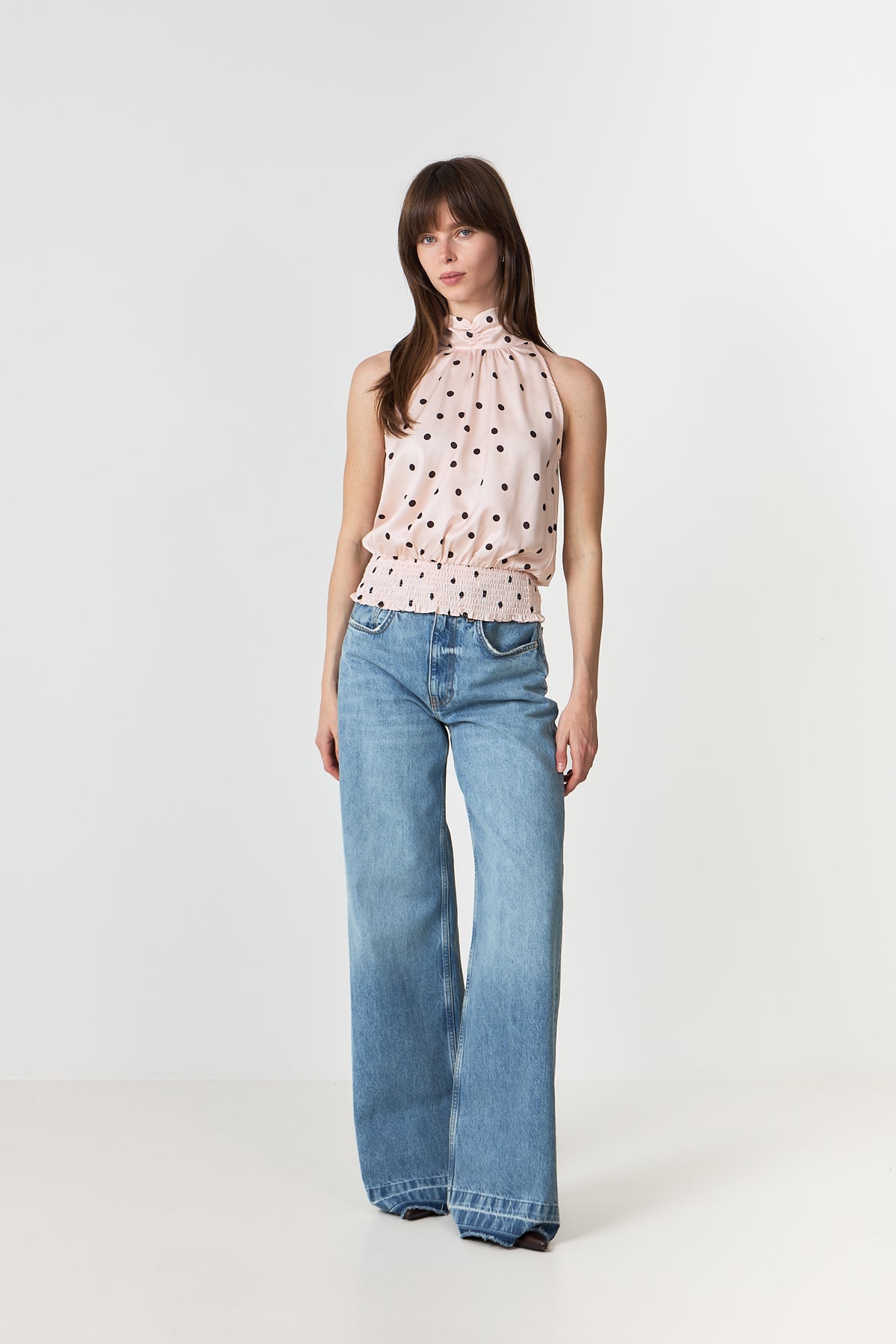 Jos Big Dot Top - Light Pink