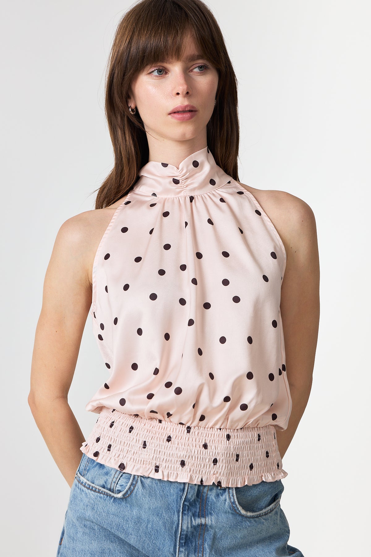 Jos Big Dot Top - Light Pink
