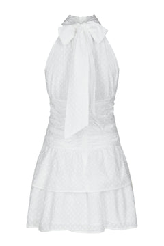 Amaris Dobby Dress - White