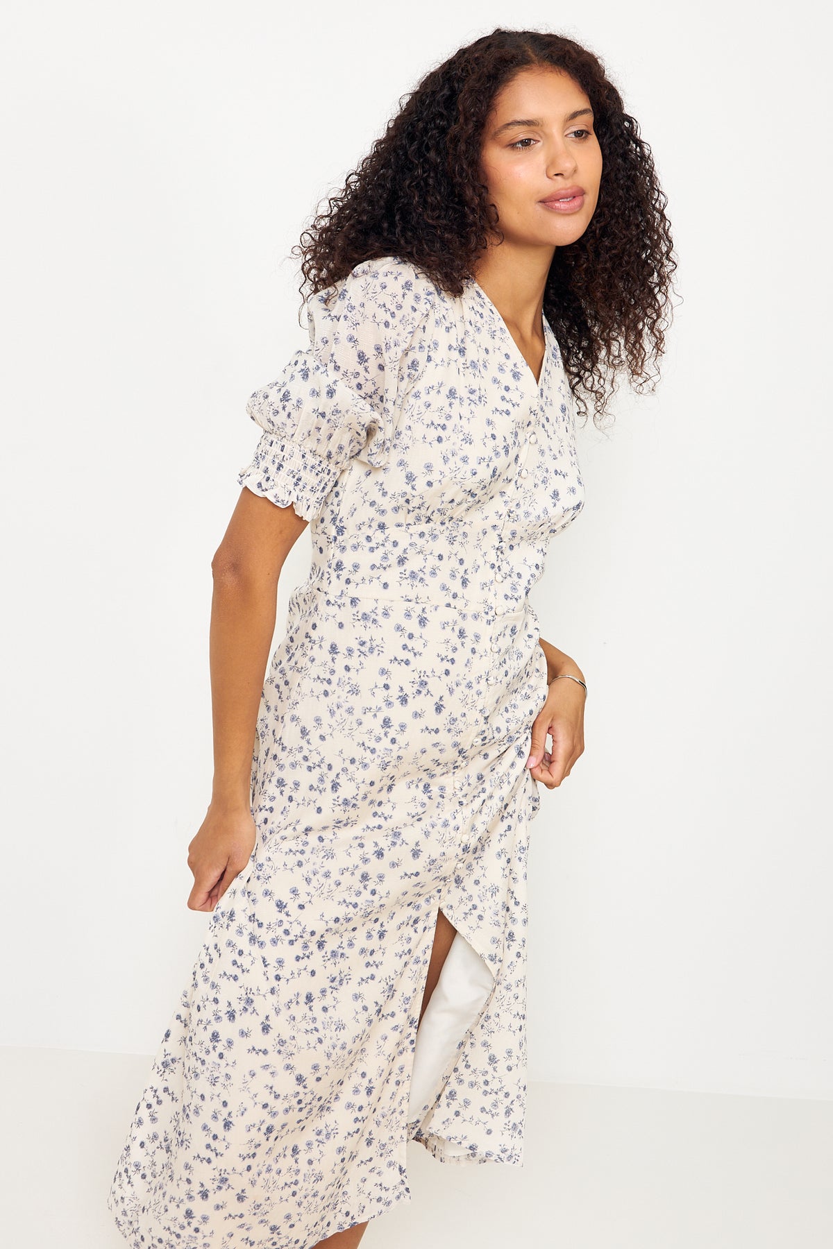 Valley Structure Flower Dress - Off White