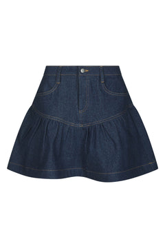 Tripa Denim Frill Skirt - Blue