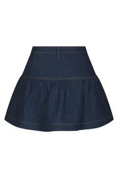 Tripa Denim Frill Skirt - Blue
