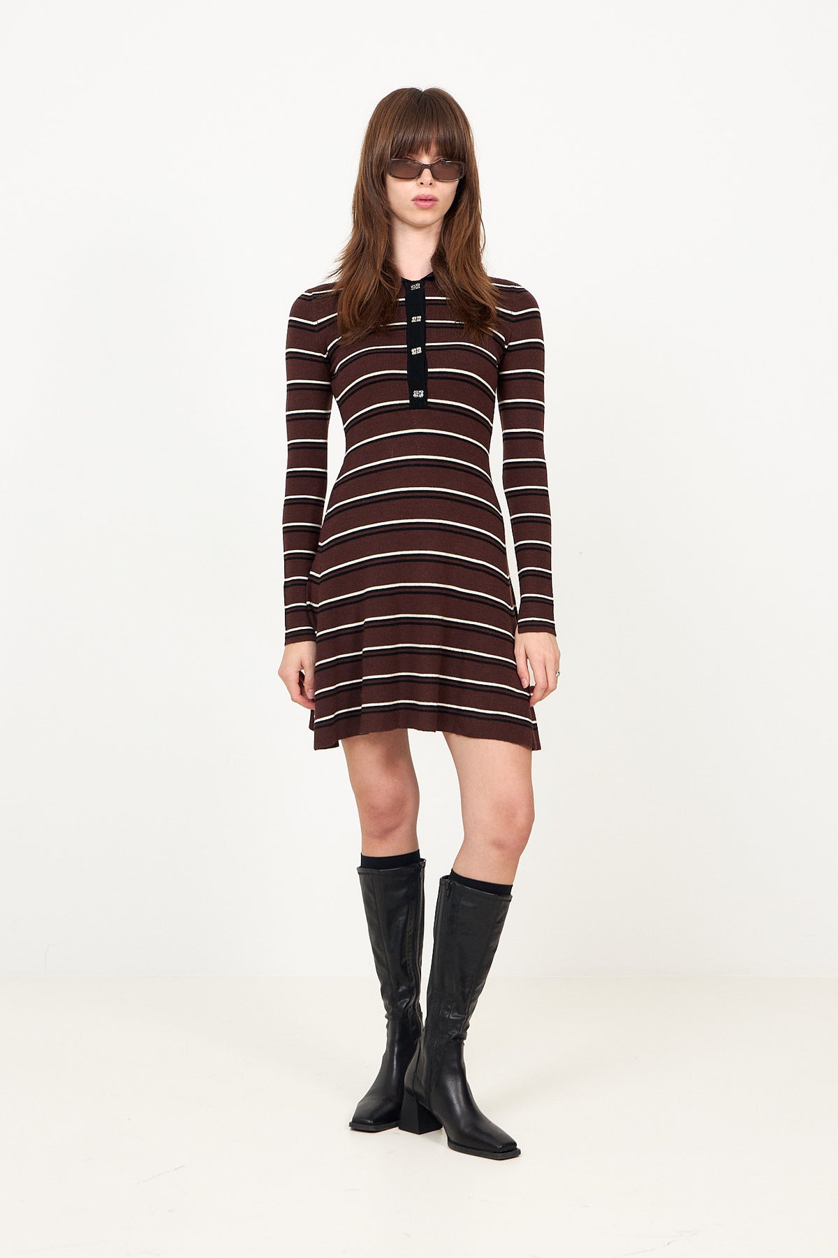 Mini Ribbed Merino Dress - Multicolour