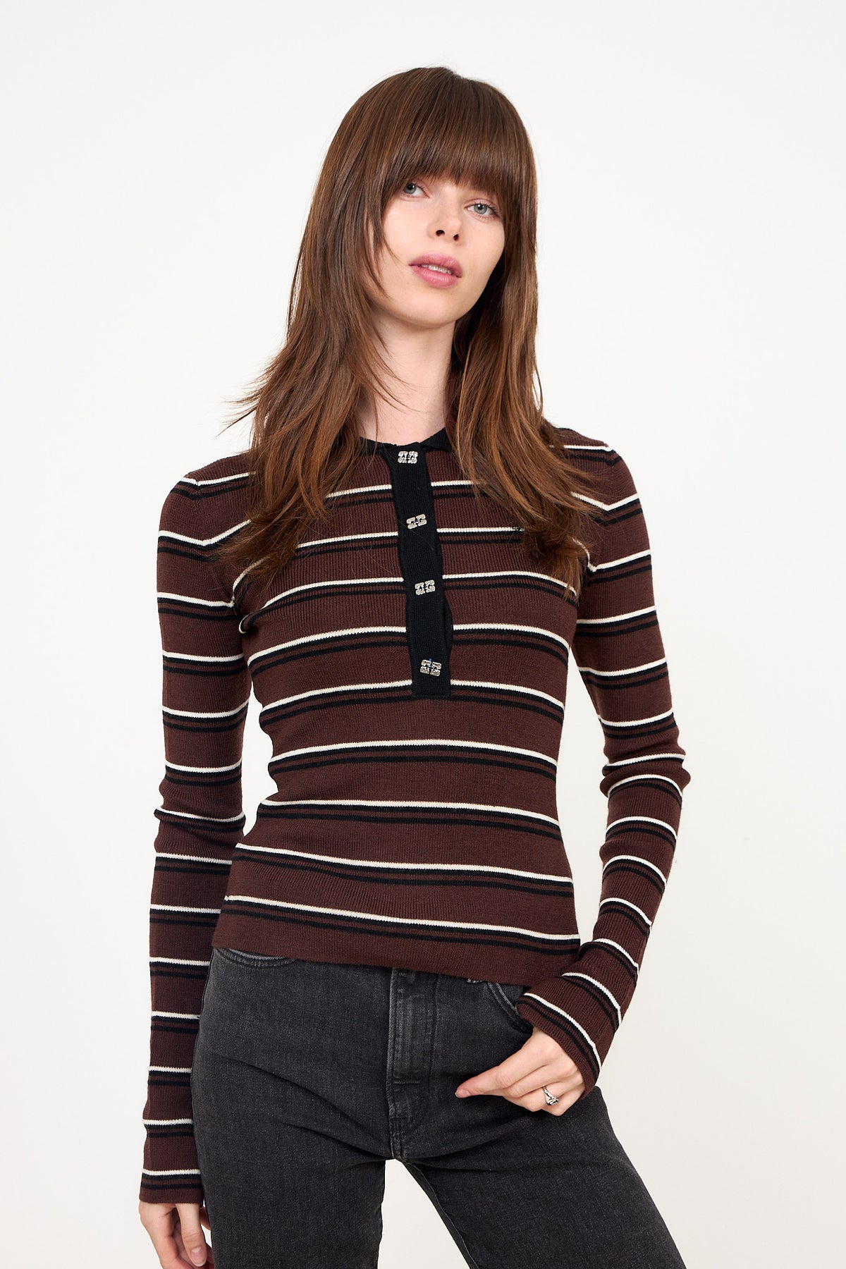 Mini Ribbed Merino Polo - Multicolour