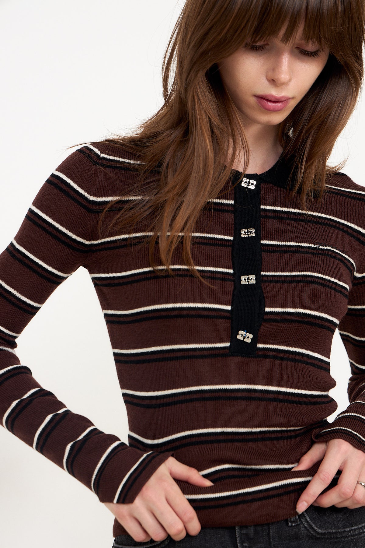 Mini Ribbed Merino Polo - Multicolour