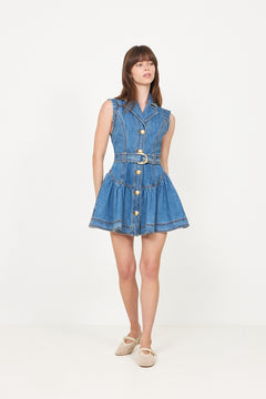 Liliana Denim Mini Dress - 90'S Wash