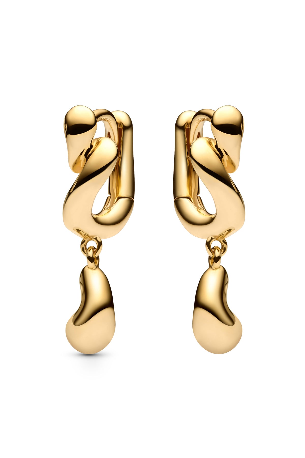 Whirl Drop Huggie - Gold