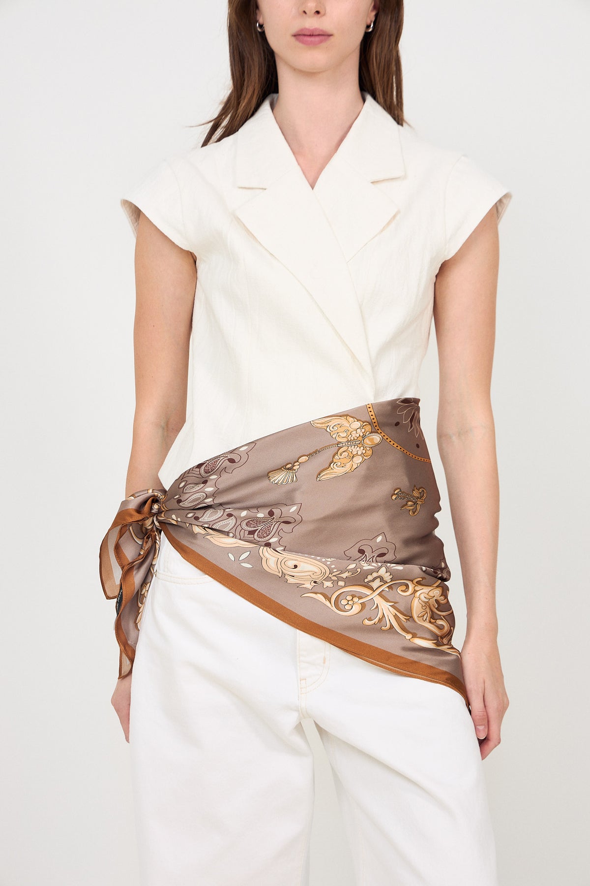 Lola Silk Scarf - Walnut
