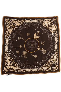 Lola Silk Scarf - Brown