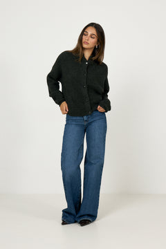 Alphagz Short Cardigan - Rosin Melange