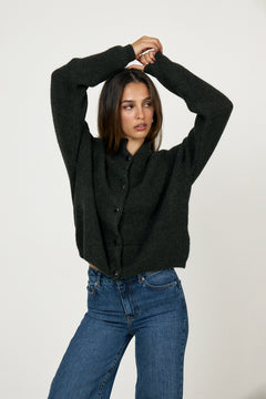 Alphagz Short Cardigan - Rosin Melange