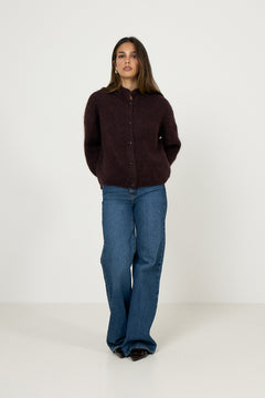 Gzdebbie Cardigan - Plum Melange
