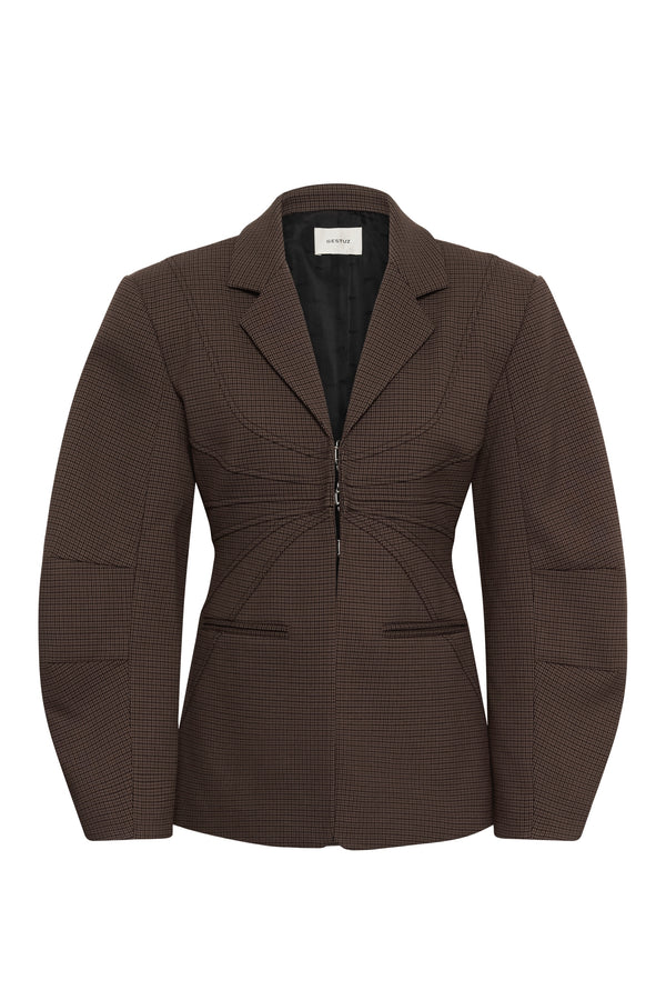 Gzlamia Blazer - Slate Black Herringbone Check