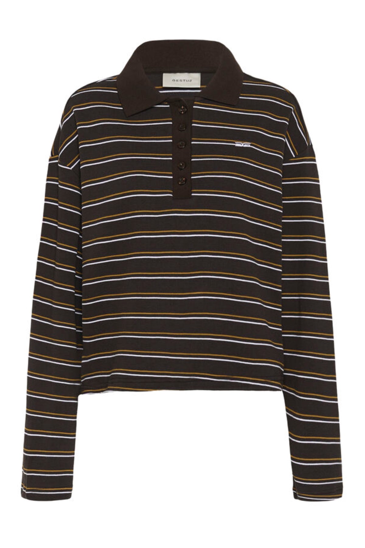 Gzpilova Ls Polo Tee - Ganache Striped