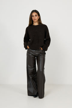 Gzalpha Slit Pullover - Ganache Melange