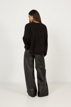 Gzalpha Slit Pullover - Ganache Melange