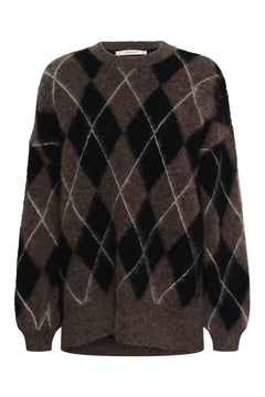 Gzsida Multi Long Pullover - Black/Chestnut/Ivory