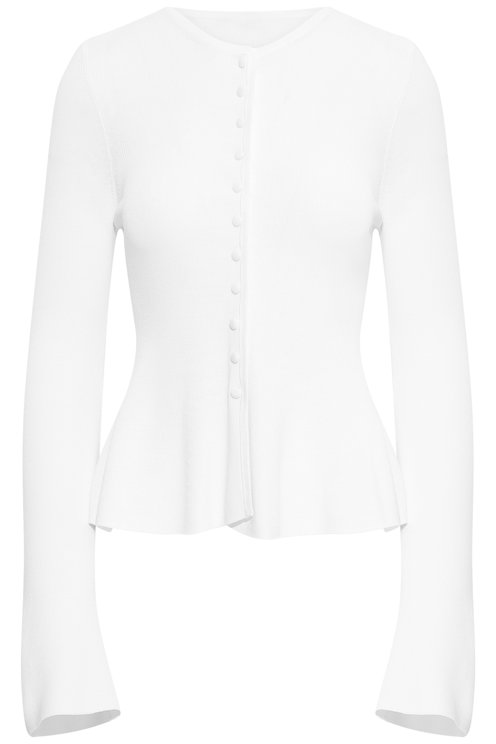 Ida Peplum Cardigan - White