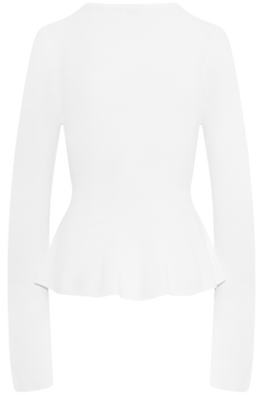 Ida Peplum Cardigan - White