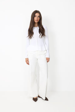 Ida Peplum Cardigan - White