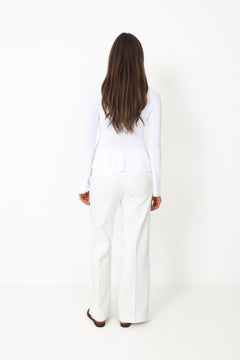 Ida Peplum Cardigan - White