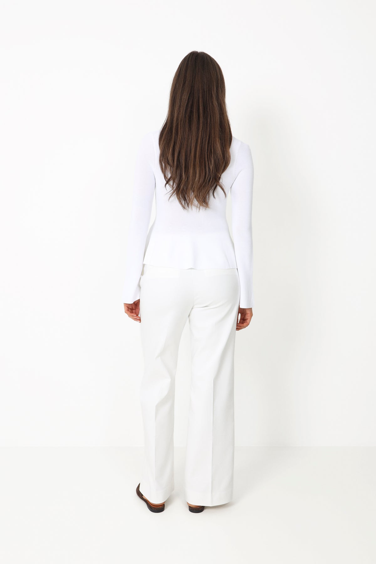 Ida Peplum Cardigan - White