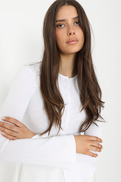 Ida Peplum Cardigan - White