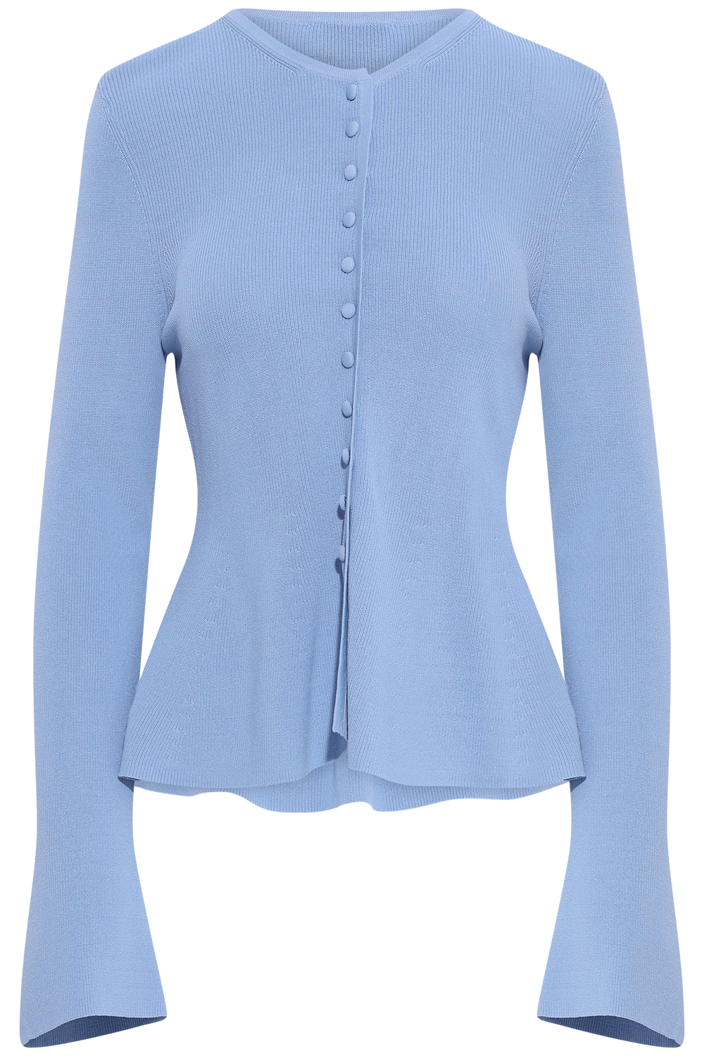 Ida Peplum Cardigan - Blue
