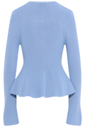 Ida Peplum Cardigan - Blue